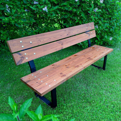 Garden Bench with Backrest – Handcrafted Comfort for Your Outdoor Space