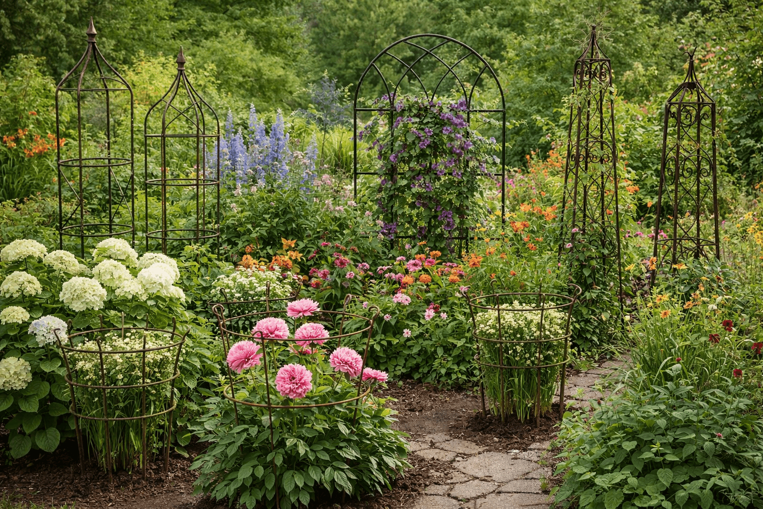 Metallist lilletugedega aed